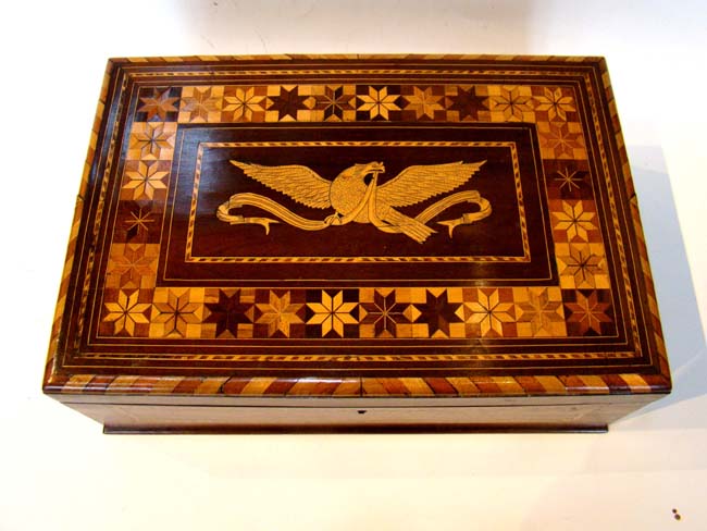 A stunning and patriotic 19th century sailor-made ladies writing or sewing box circa 1850 — image 4